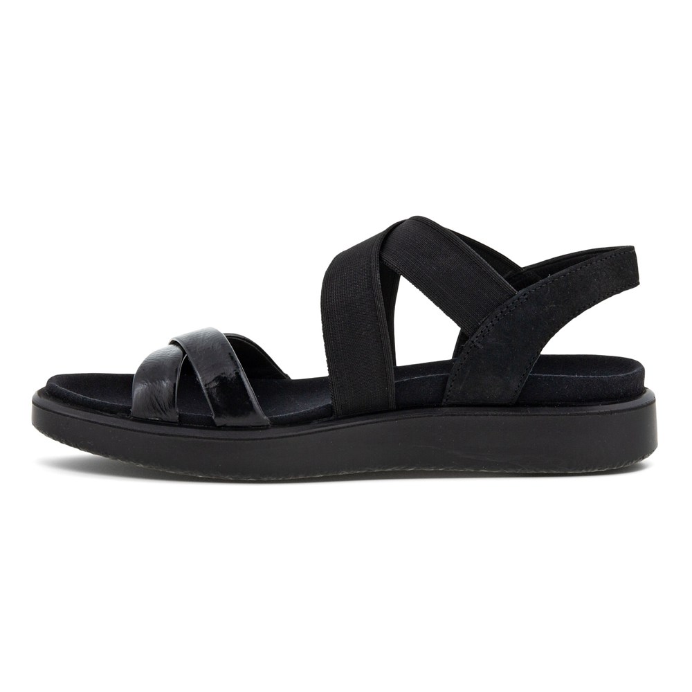 Sandalias Mujer - ECCO Flowt Flat Strappy - Negros - XAB528736